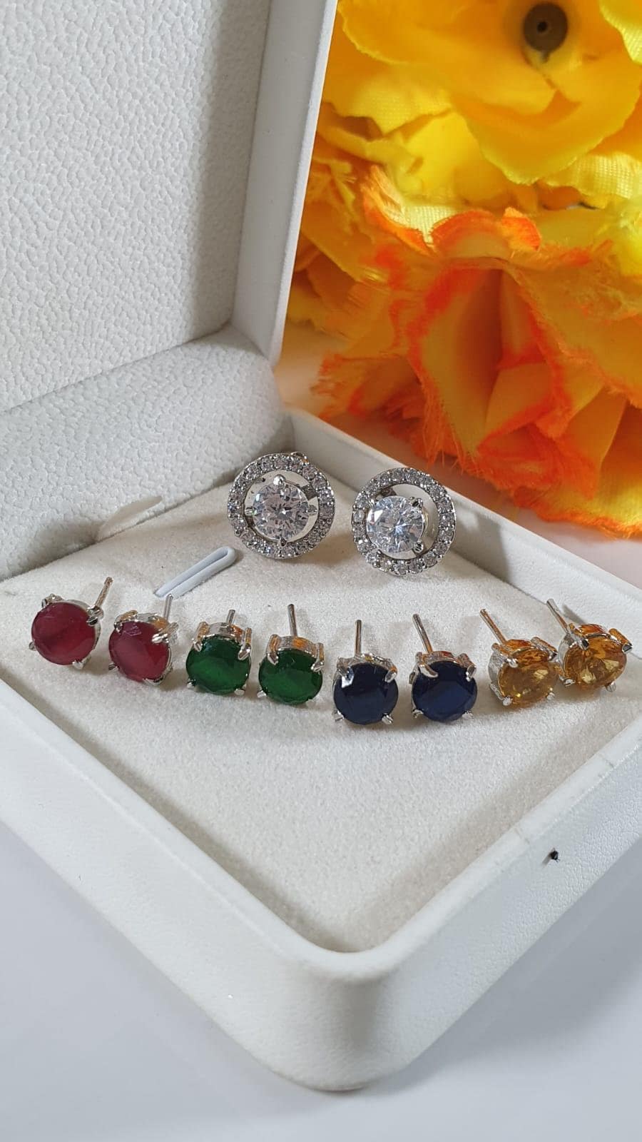 Indian Zarqoon Changeable Colours Tops Stud Earings