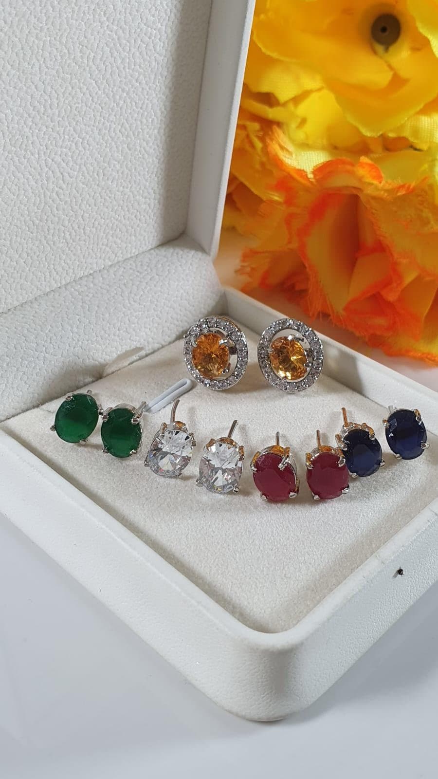 Indian Zarqoon Changeable Colours Tops Stud Earings