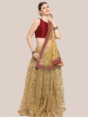 Embroidered Bridal/Wedding & Mehndi Wear Net Dupatta