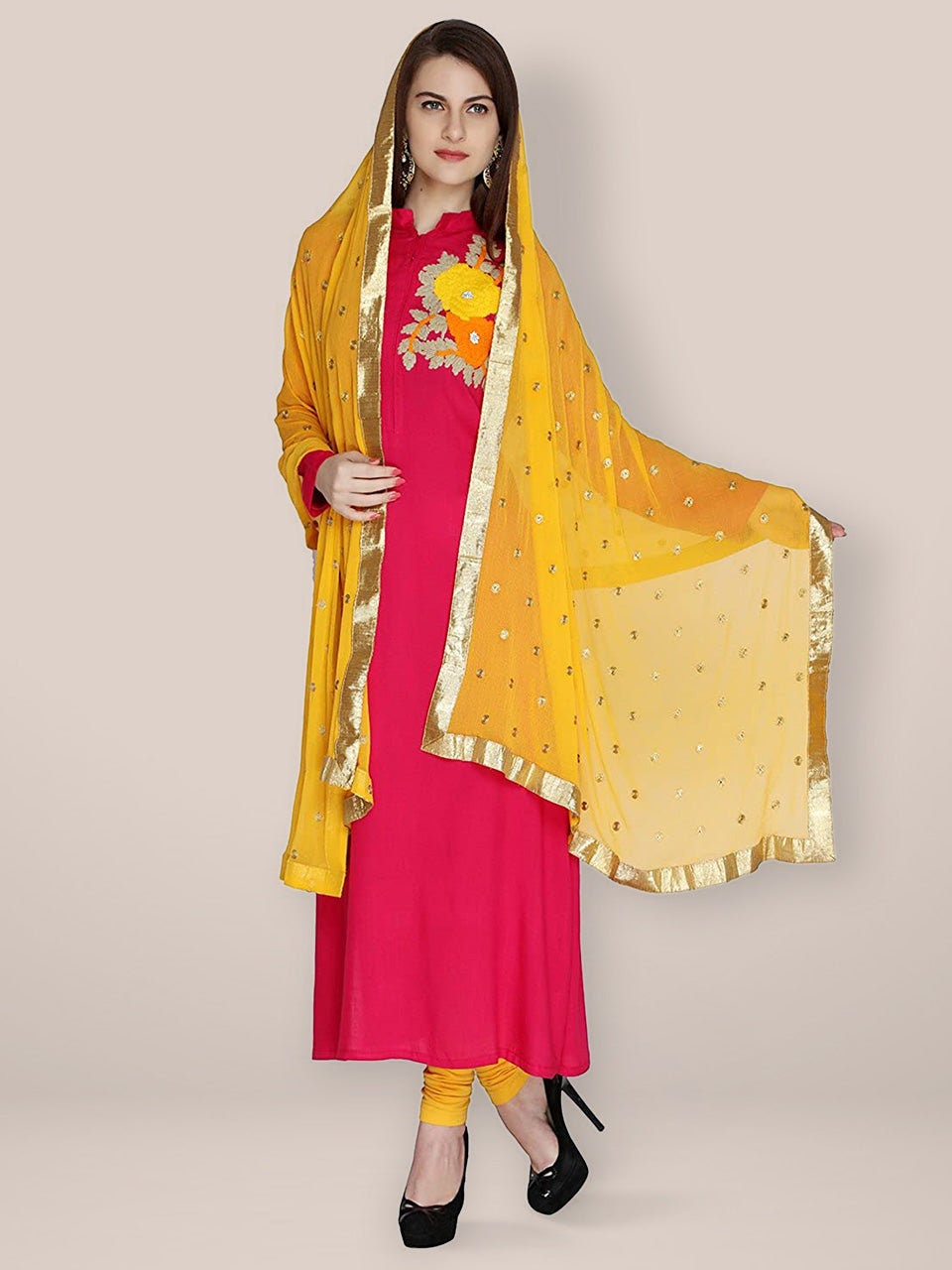 Embroidered Chiffon Dupatta Indian Wedding Accessories