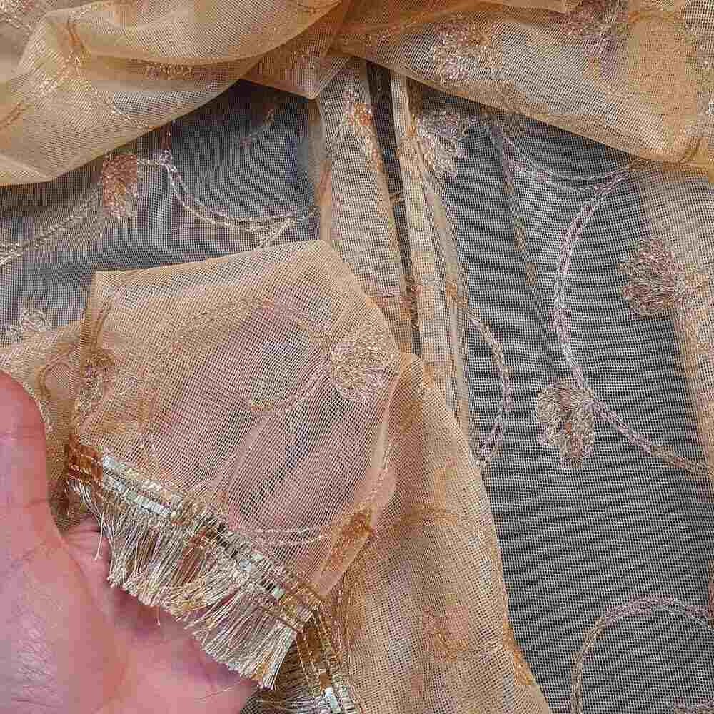Gota Embroidered Rukhsati net Dupatta, Nikkah Dupattas Gold Silver