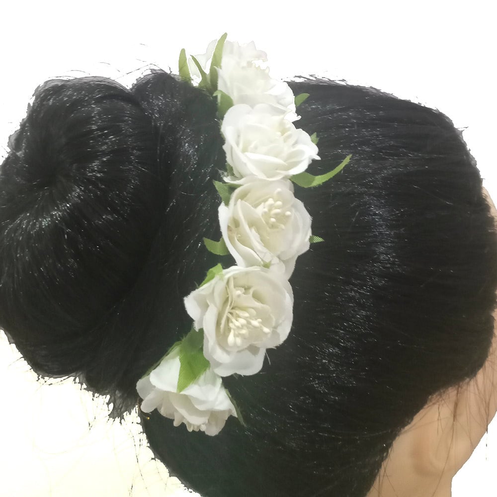 Indian Designer Floral Hair Brooch - Womens Hair Gajra Flower Clip