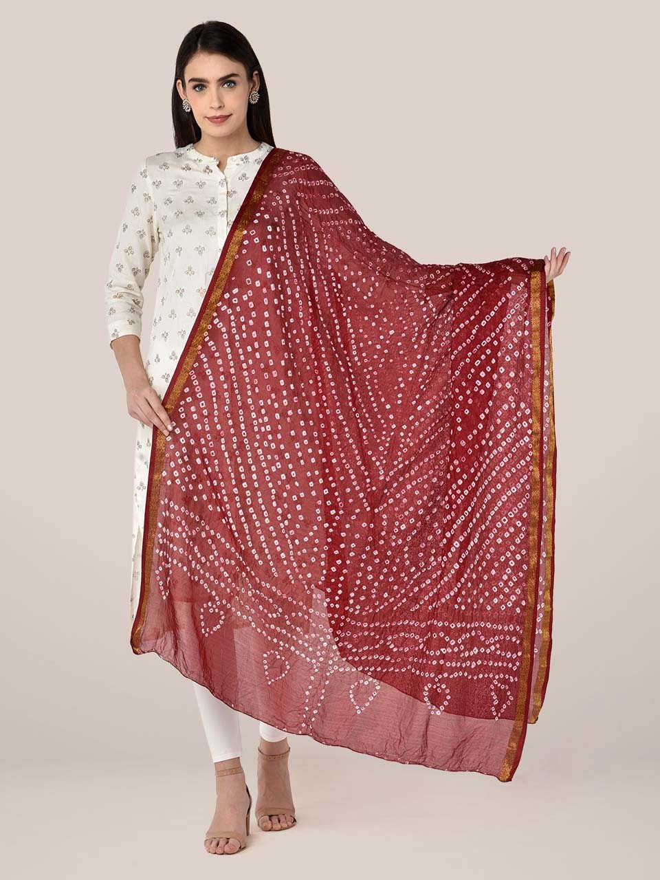 Bandhini Silk Printed Dupatta Chunri Print Dupatta Assorted Colours