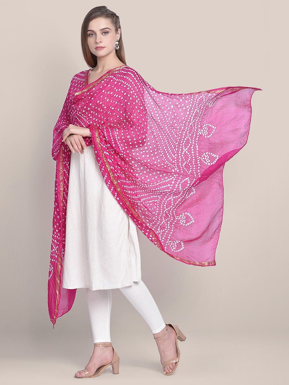 Bandhini Silk Printed Dupatta Chunri Print Dupatta Assorted Colours
