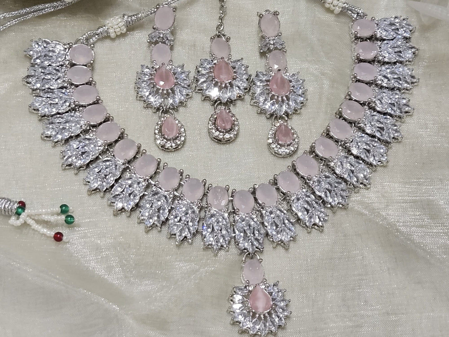 Silver Plated Zircon Jewellery Sets With Stones