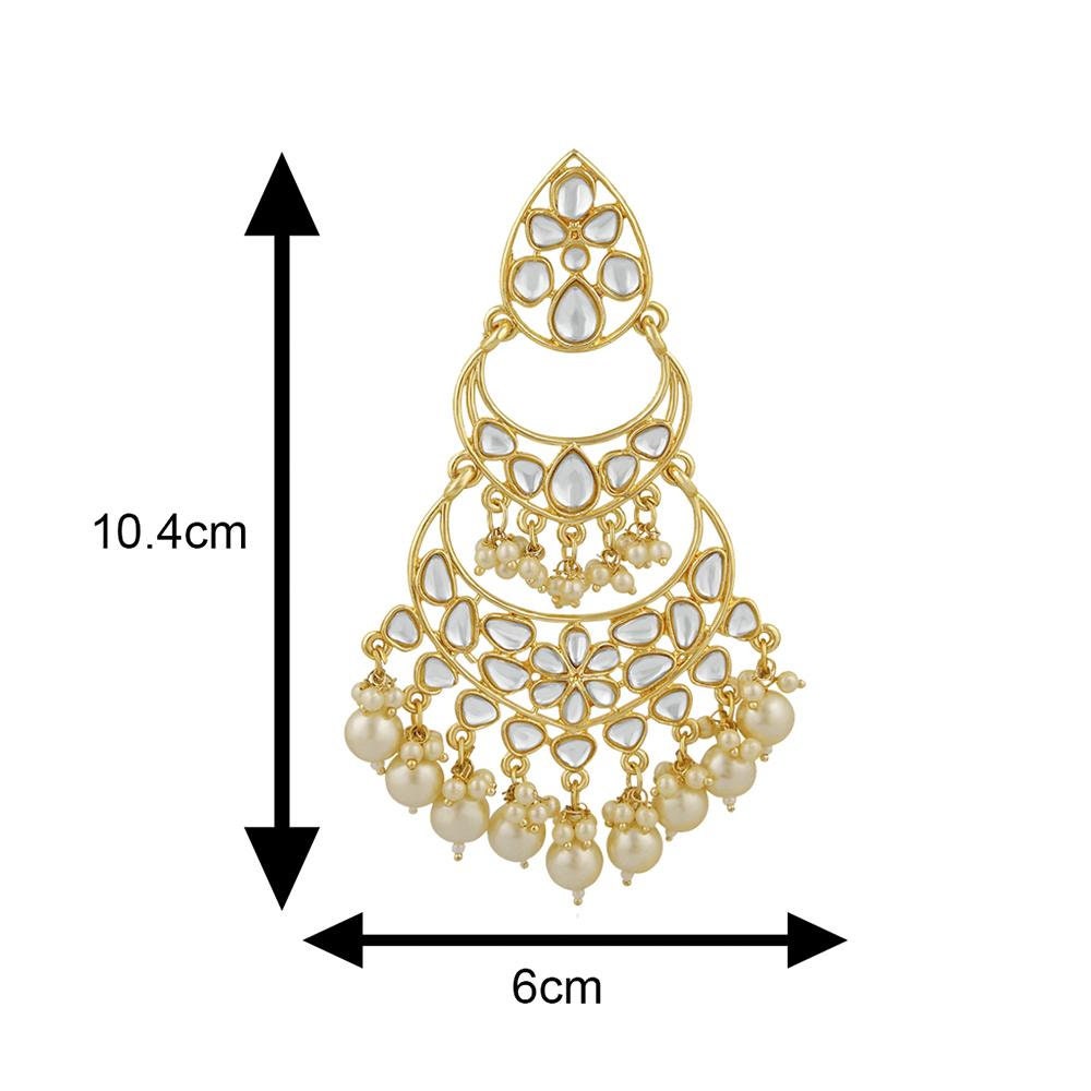 Gold Plated Traditional Chandbali Long Dangler Earrings