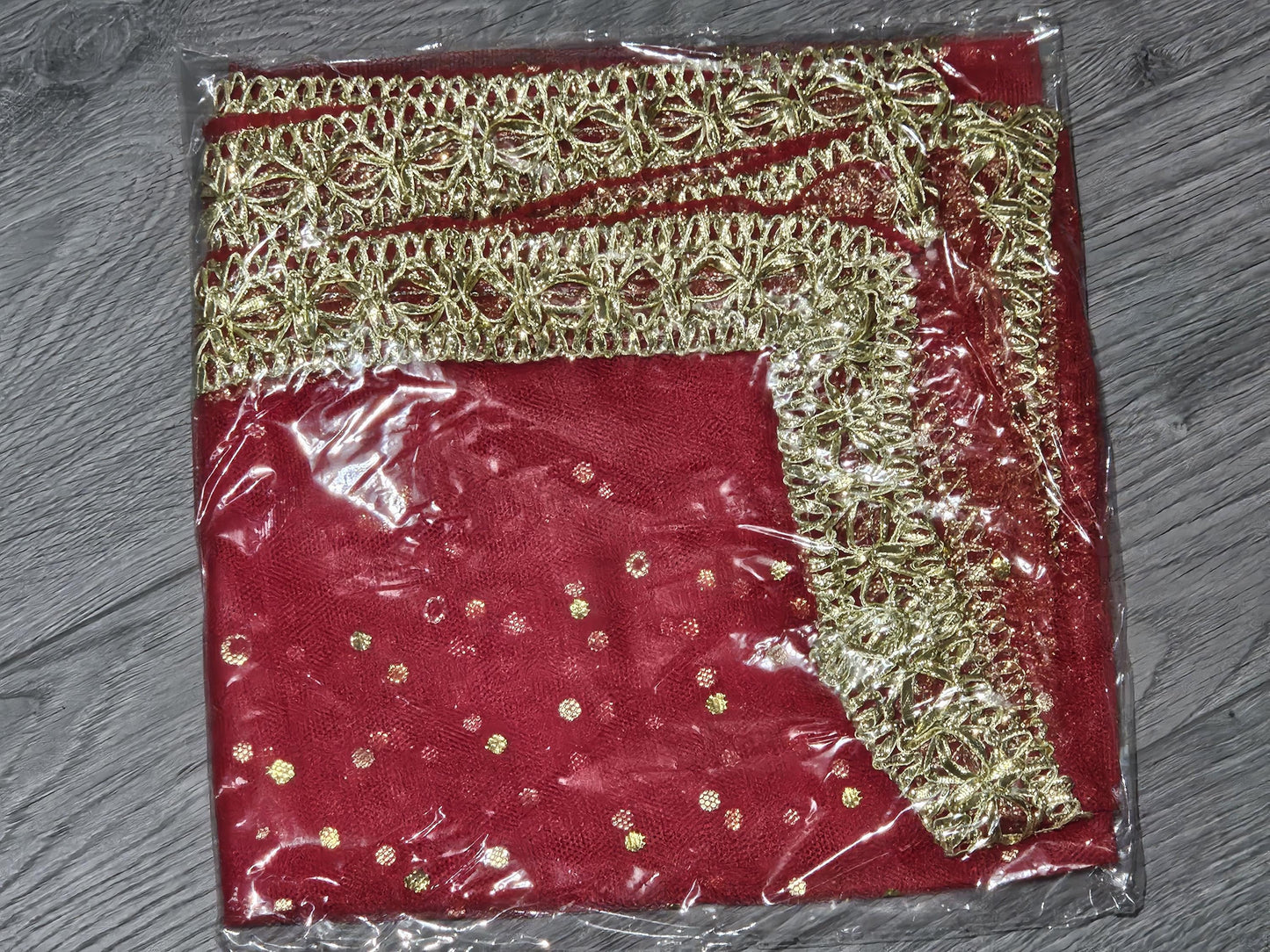 Gota Border Paste Printed Net Dupatta, Nikkah Rukhsati Dupatta