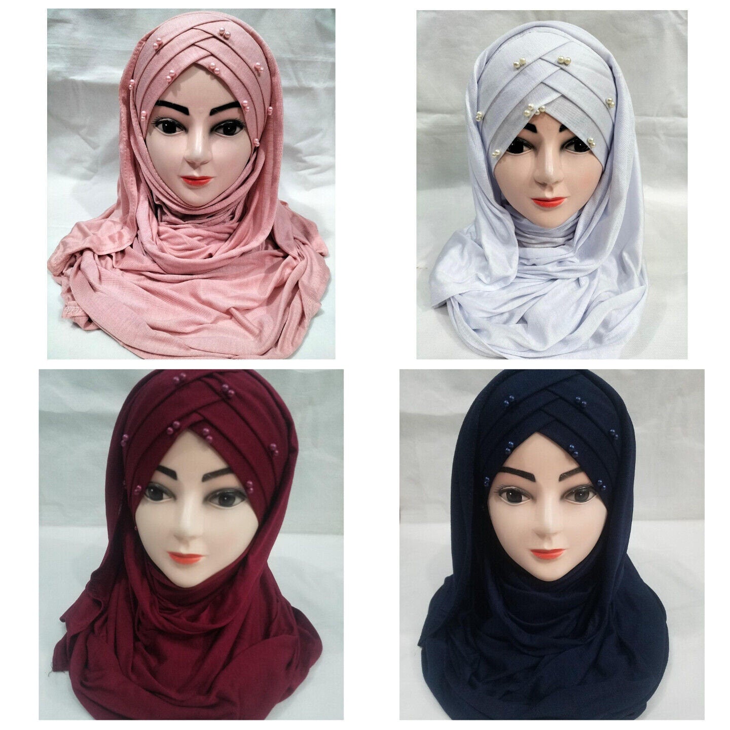 Muslim Jersey Turkish Criss Cross Instant Ready to Wear Hijaab