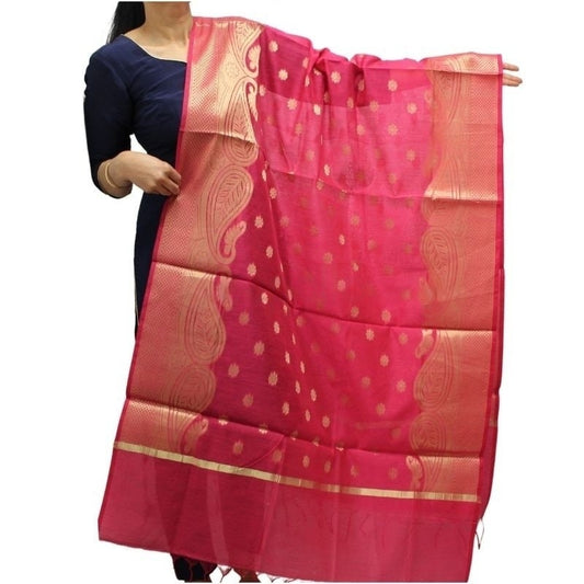 Indian Wedding Chanderi Silk Weaving Dupatta Scarf