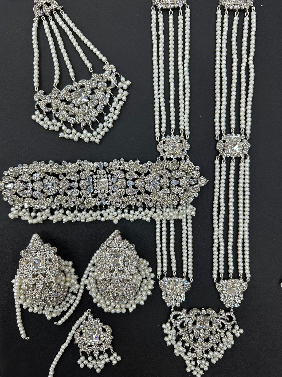 Pakistani Bridal Heavy Farshi Kundan Full Bridal Jhumkas Set