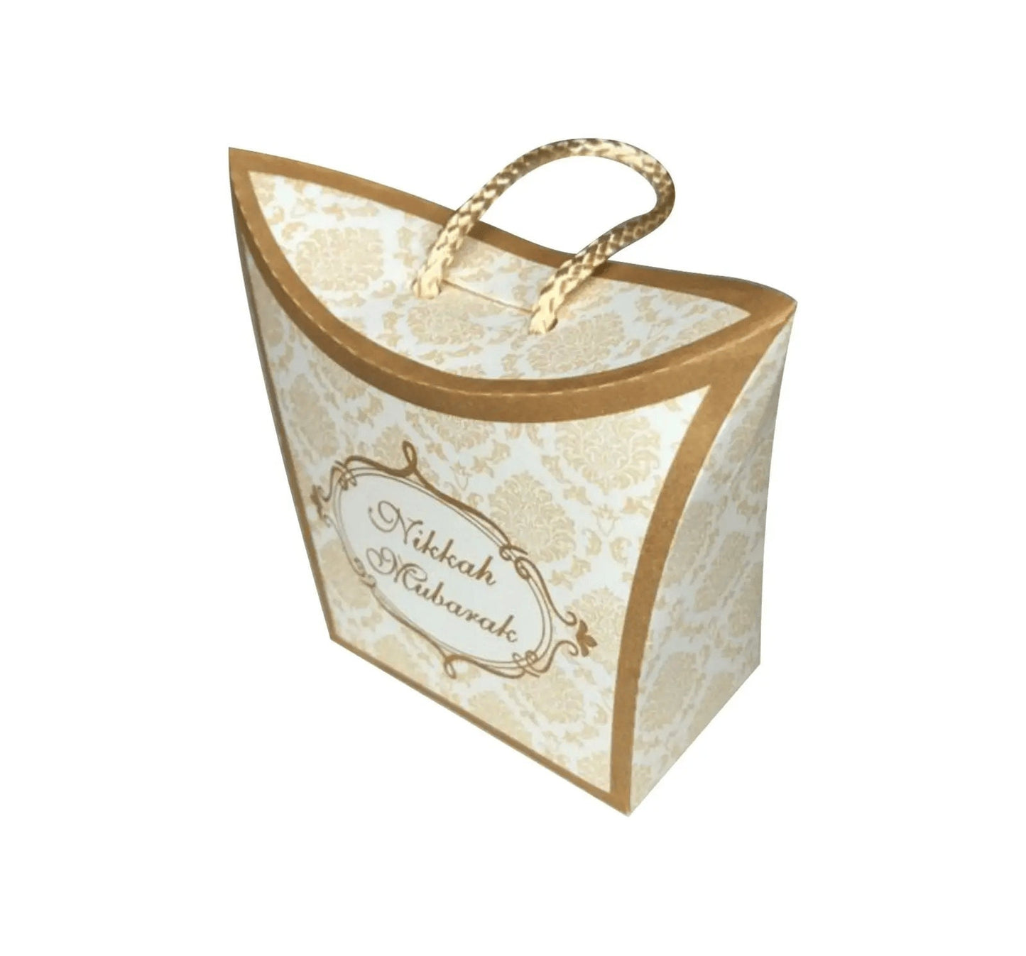 50 X Gold Cream Wedding Favour Boxes, Nikkah Mubarak Bid Boxes