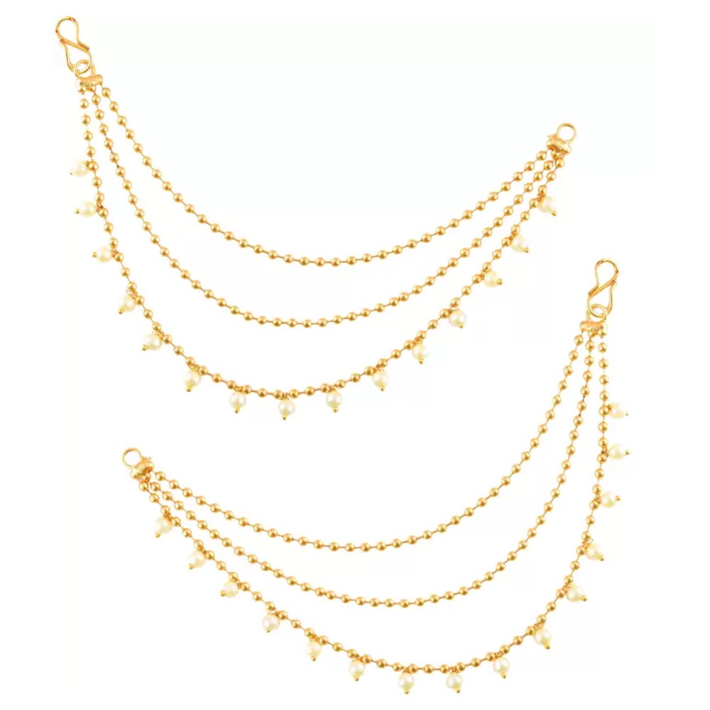 Earring Kaanchain Sahare String with Small Pearls Jhumki Sahare