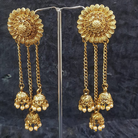 Antique Bahubali Style Dangler earrings - Earrings Jhumki Style