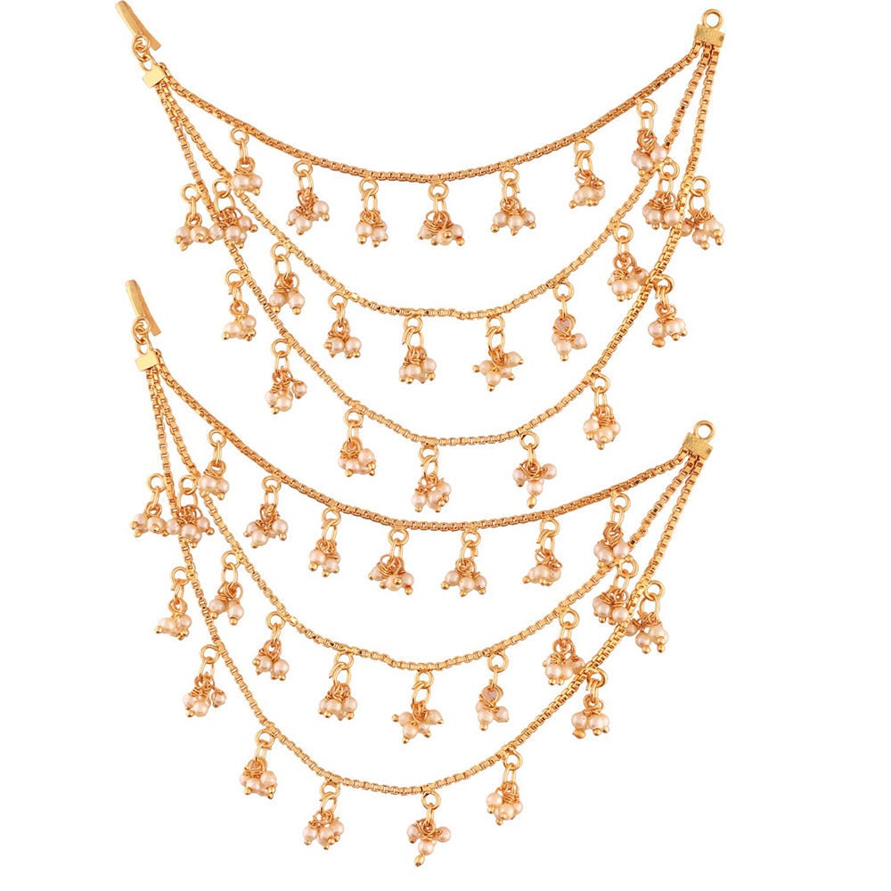 Earring Kaanchain Sahare String with Small Pearls Jhumki Sahare