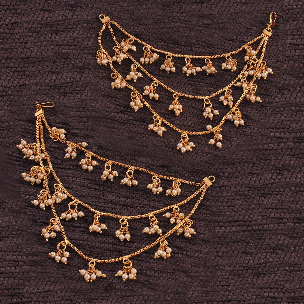 Earring Kaanchain Sahare String with Small Pearls Jhumki Sahare