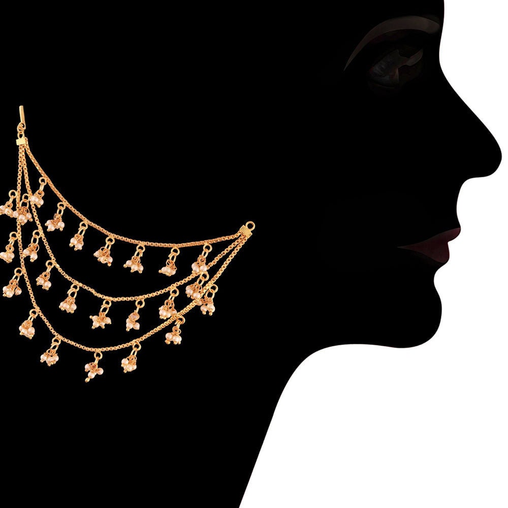 Earring Kaanchain Sahare String with Small Pearls Jhumki Sahare