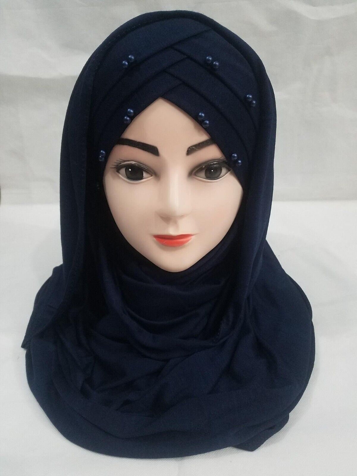 Muslim Jersey Turkish Criss Cross Instant Ready to Wear Hijaab