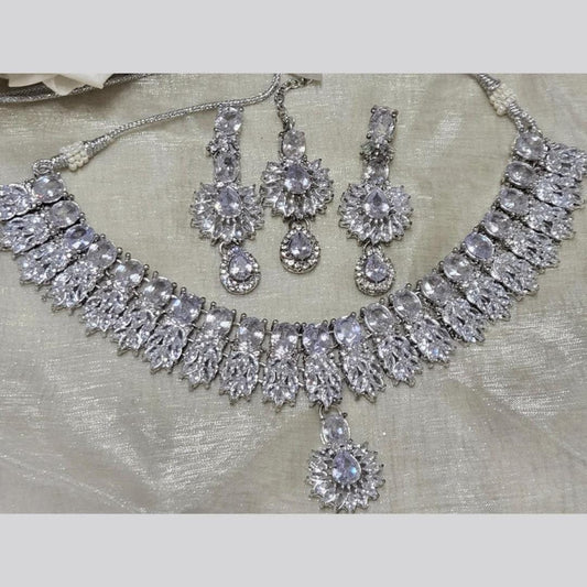 Silver Plated Zircon Jewellery Sets With Stones