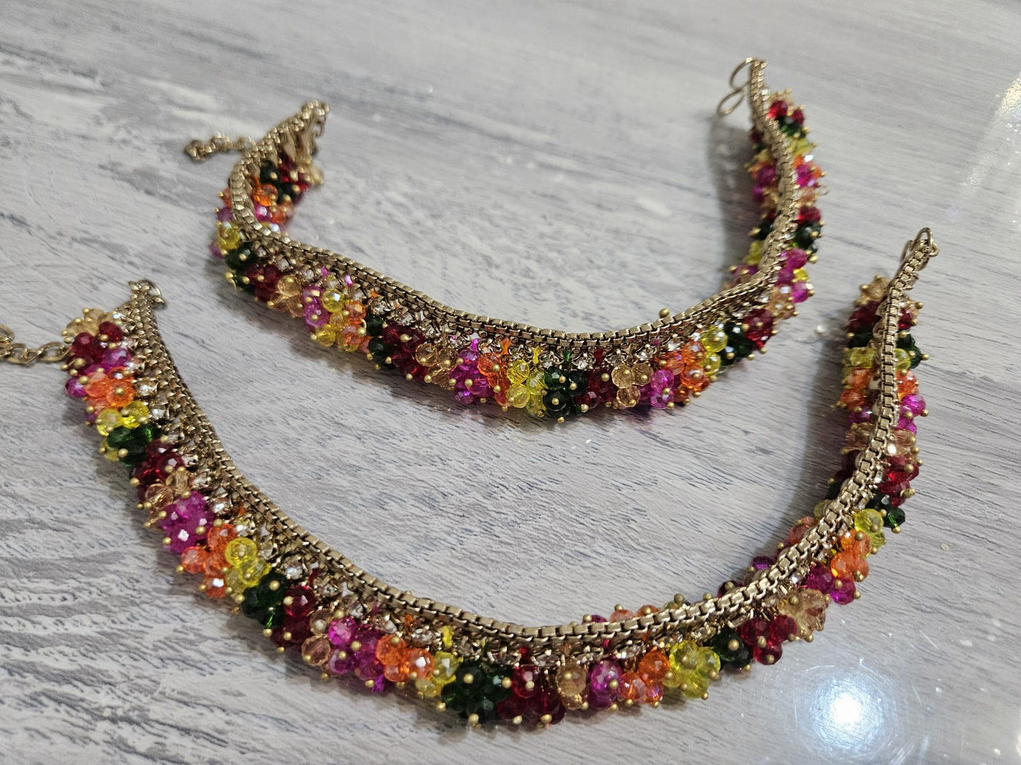 Antique Finish Gajra Anklets Womens Mehndi Dholki Anklets