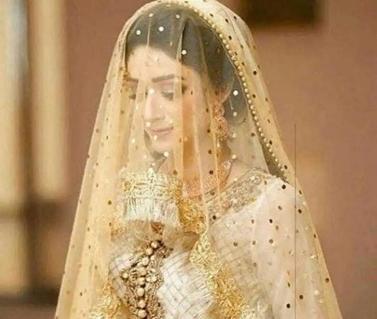 Gota Border Kiran Lace Paste Printed net Dupatta, Nikkah Rukhsati Wedding